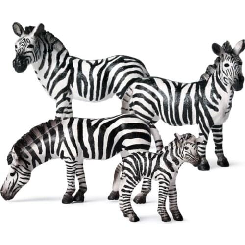 1/4Pcs Simulation Zebra Model Toys Wild Animal Model Figurine Desktop Deco Ornament Toys For Kids
