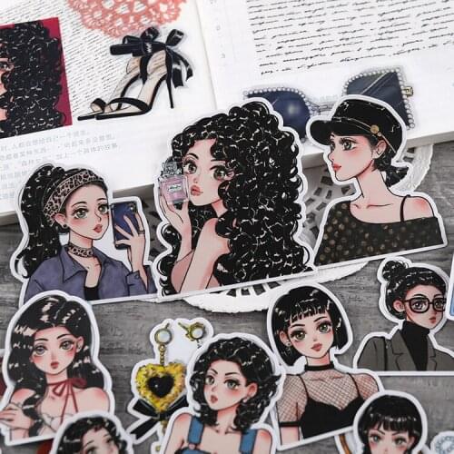 Fashion girl Paper Stickers Crafts And Scrapbooking stickers book Decorative sticker DIY Stationery