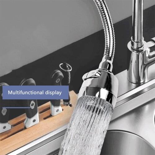 Stainless Steel Splash-proof Pressurized Faucet Water-saving Shower Kitchen Bendable Adjustable Rain Shower Head Kitchen Tools