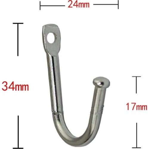 Wall Door Bath Double Prong Coat Hook Hanger,Pot Hanger Hooks,Handbag Bag Hanger Hooks,Hardware White/Silver Color,34*24mm,2Pcs