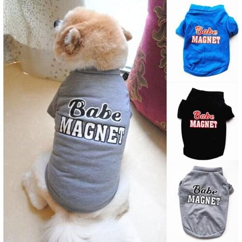 Dog Clothes " babe magnet "Cotton Pet Vest For Small Medium Dogs Clothing New Year Puppy Dog Costume Chihuahua Pet Vest Shirt