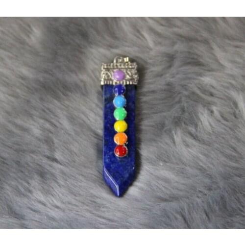Flat Rock Lapis Lazuli Healing Point Pendant Bead For Necklace Hexagonal Rock Raw Crystal Stone Slice Natural Quartz Pendant