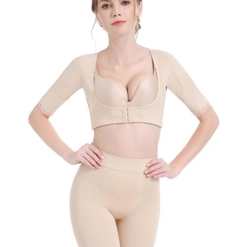 Upper Arm Shaper Chest Supports for Women Post Surgical Slimmer Compression Sleeves Humpback Posture Corrector Tops Shapewear