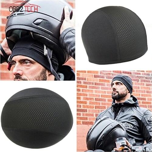 Motorcycle Helmet Inner Cap Moisture Wicking Cooling Motorcycle Helmet Inner Liner Beanie Dome Quick Dry Hat Car Accessories