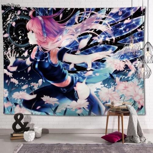 Japanese Anime Girl Luka Tapestry Customizable Bohemian Wall Hanging Room Carpet HD Tapestries Art Home Decoration Accessories