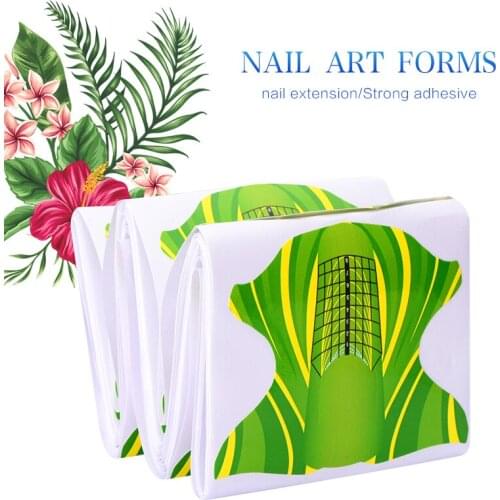 100pcs/lot Colorful Nail Form With Bee Butterfly Shapes for Acrylic Nail Art Extension Paper Tray Manicure Salon Tools