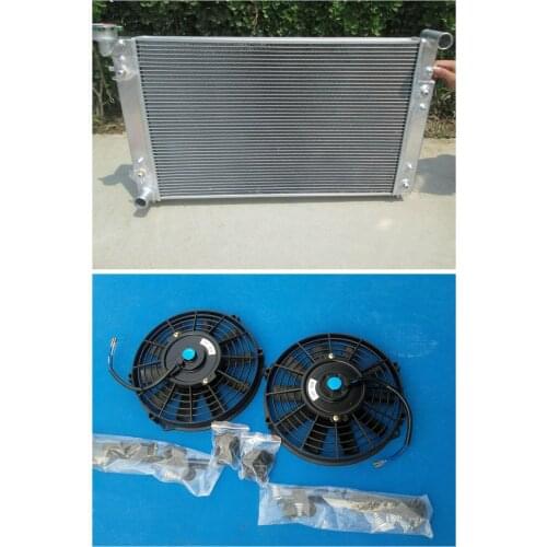Aluminium Radiator + Fans For Holden Commodore VT VU VX HSV V6 3.8L petrol 2-OIL cooler 52MM 2 ROW 1997-2002 97 98 99 00 01 02