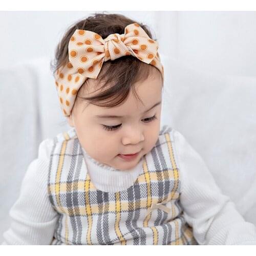 2021 New Knot Bows Headwraps Baby Girls Handtie Prints Headbands Infants Wide Elastic Hairbands