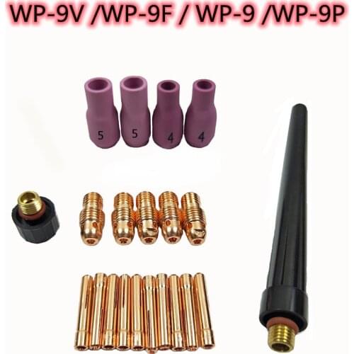 21pcs SR WP 9 20 25 Consumables Kit TIG Welding Torch Setup Collet Collet Body 1.6mm-3.2mm