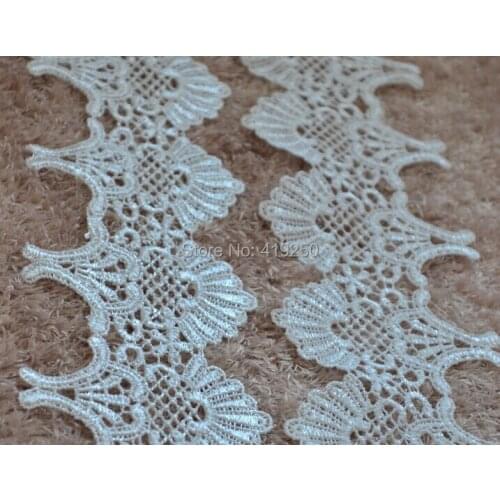 28Yard7.5CM Polyester scallops venise lace trim Crean white