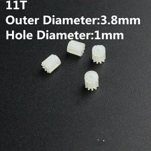 4pcs 10pcs 100 500pcs 1000pcs Small Motor Gears 11T Teeth 1.0MM Shaft R/C BATTLES Quadcopter Spare Parts