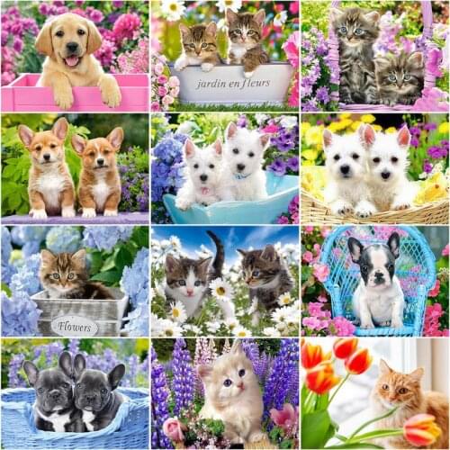 CHENISTORY Acrylic Frame Diy Painting By Numbers Kits Picture Wall Art Handpainted Oil Painting Dog Animals For Home Decors Artw