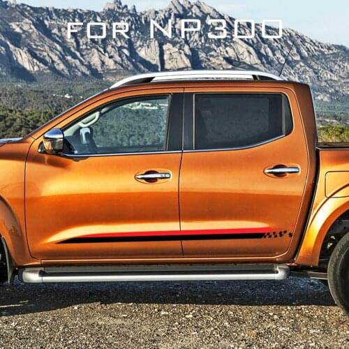 Car accessories 2 Pcs racing side stripe graphic Vinyl car sticker fit for NAVARA NP300 2015 2016