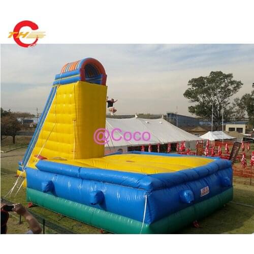 Free ship to sea port,adults inflatable stunt jumping game,inflatable cliff base jump bouncer,safe entertainment air bag