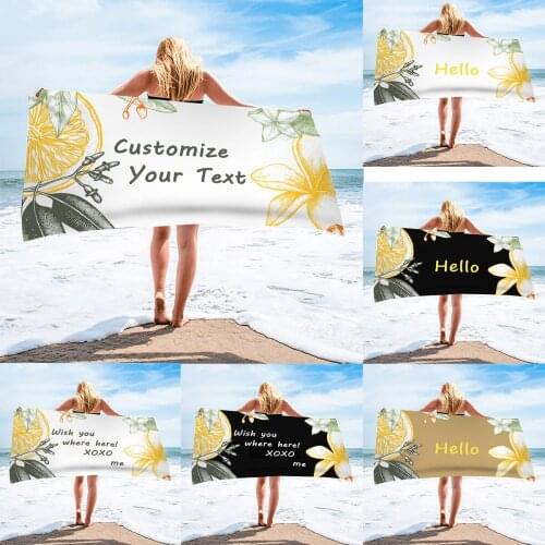 PHAYON Quick Dry Microfiber Towel For Swimming Beach Bath Gym Personality Customized Text Logo Large Sports Swim Towels 2021