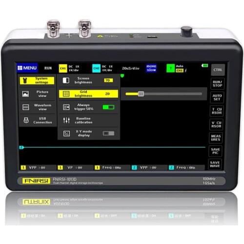 Oscilloscope 1013D digital mini tablet oscilloscope dual channel 100M bandwidth 1GS sampling rate usb oscilloscope osciloscopio