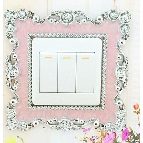 Floral Switch Stickers Cover Square Switch Flower Wall Light Socket decor Kids Bedroom Living Room Home Decor wallpaper A65