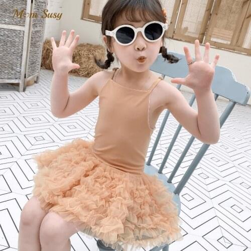 Baby Girl Suspender Swim Suit Tutu Dress Child Princess Strap Backless Swimwear Bathing Suit Kid Beach Holiday Swimming Clothing