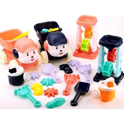 6pcs Baby Beach Water Toy Car Children Digging And Playing With Sand Shovel Sand glass Set Summer Beach Toys For Children Gifts