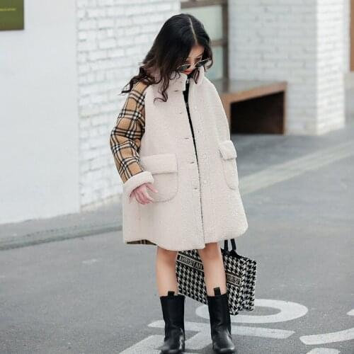 5-11 years children girl winter clothes Pellet Jackets Woollen trench coats autumn 2020 girls jackets kids Korean fashion coat