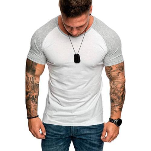 2019 Patchwork T Shirt Men Harajuku Mens T Shirt Casual Cotton Short Sleeve Top Tees Slim Fit Hip-hop Summer Tee Shirt Homme