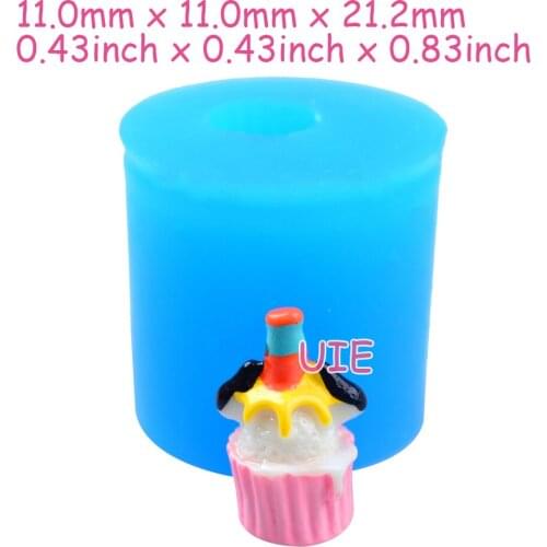 GYL567U 11mm X 11mm 21.2mm Cupcake Silicone Mold Fondant Cake Decoration Candy Resin Clay Earrings Necklace Craft Soap Candle