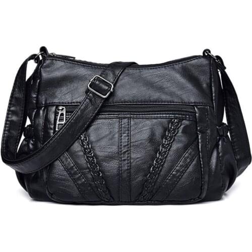 Hot Selling Women PU Leather Crossbody Bags Adjustable Straps Durable Messenger Bag -B5