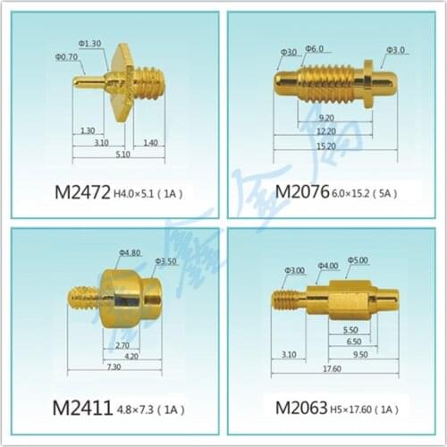 Pogo Pin Excessive Current Threaded Pogo Pin Battery Thimble Terminal Pogo Pin Conductive Connector Telescopic Contact Pin