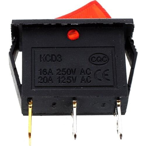 Hot XD-10 Pcs 3 Pin SPST Red Neon Light On/Off Rocker Switch AC 250V/10A 125V/15A