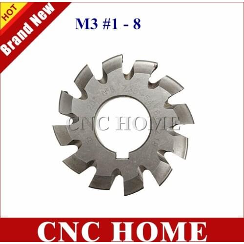 M3 modules PA20 degrees HSS Gear Milling cutter Gear cutter 1-8# 8pcs/set