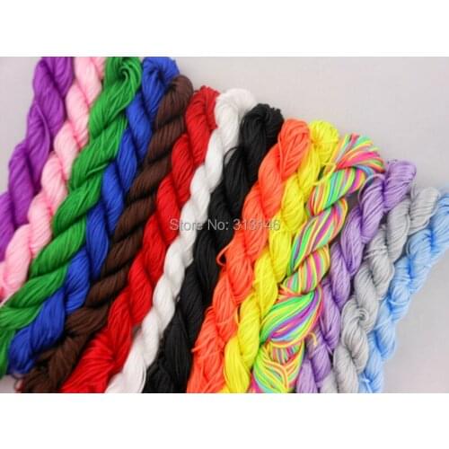 Macrame 14 Rolls 1.0mm Diameter Jewelry Beading Shamballa Bracelet Nylon Cord Mix Multicolor Chinese Knotting Ropes String
