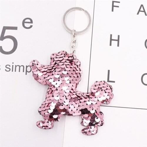 Bears New Reflective Double-Sided Sequin Car Keychain Motorcycle Key Ring Pendant