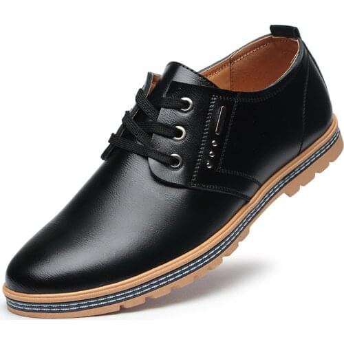 Leather Men Shoes Oxford PU Mens Dress Shoes Business Flat Shoes Hollow Outs Breathable Mens Banquet Wedding Shoes