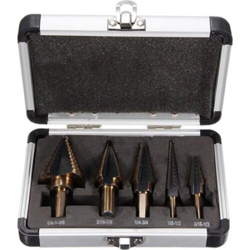 5Pcs HSS Drill Bit Set Cobalt Multiple Hole 50 Sizes Step Metal Hole Cutter Core Household Power Tool Drill Bit Sets