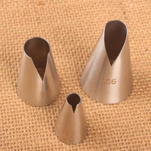 Cake Nozzles Cream Decoration Head Steel Icing Piping Nozzle Pastry Tools Fondant Flower Baking Tips 3Pcs/set