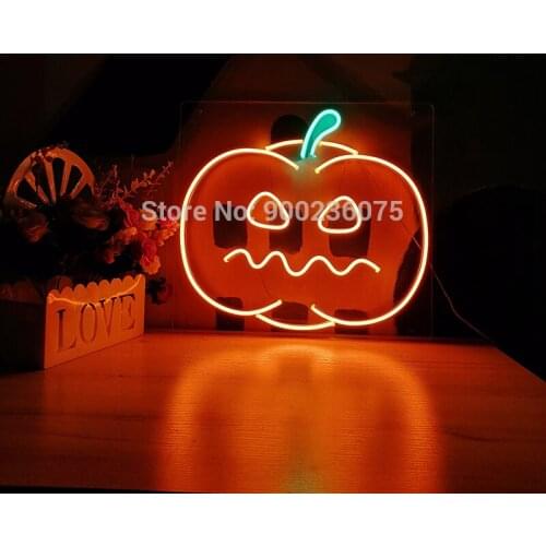 All Saints' Day Custom Neon Lights Sign Halloween Pumpkin Grimace Festival Atmospher Party Decor Gift Neon Top Led Neon Pub