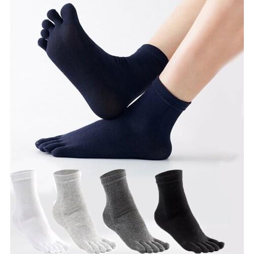 Man Tabi Toe Socks Men Women Black White Cotton Deodorant Breathable Kimono Flip Flop Wives Toe Socks With Separate Toes Sox