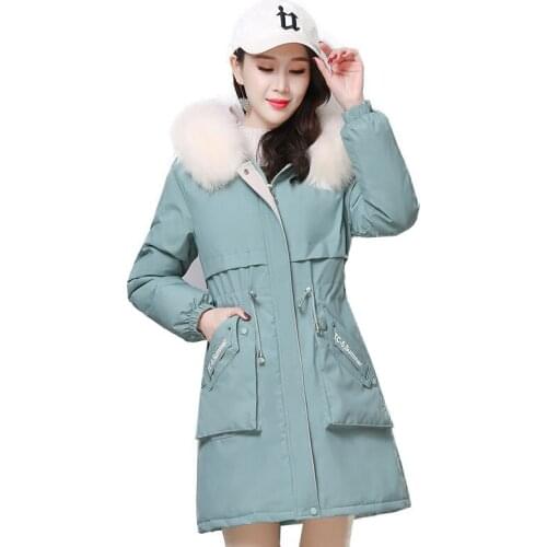 2020 New Women Parkas Female Add Velvet To Keep Warm Jacket Womens Winter Coat Fashion Overcoat Cotton Clothes Coats A412