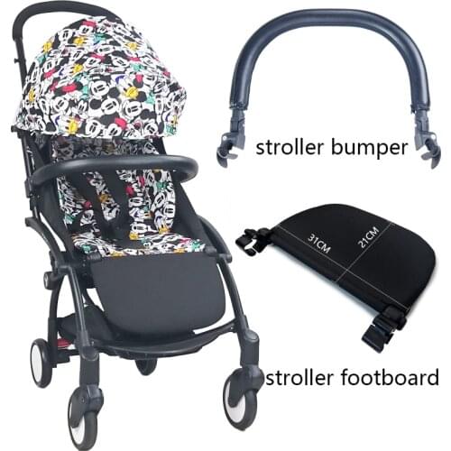 Baby Stroller Footboard & Leather Cloth Material Handle Bar Stroller Accessories For Babyzen Yoyo Yoya Babytime Pram Bumper