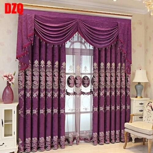 Luxury European Velvet Chenille with High Shading Curtains for Living Dining Room Bedroom