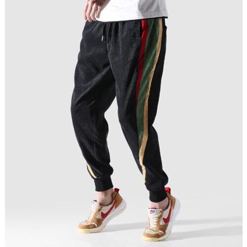 Joggers Pants Men Big Size M-5Xl Japanese Fashion Streetwear Style Casual Corduroy Pants Stripe Designer Hip Hop Trousers