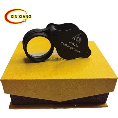 Folding Jewelry Magnifier 30X26 Pocket Jeweler Glasses Len Portable Mini Jewelers Loupe Black Magnifying Glass Jewelry Lupa