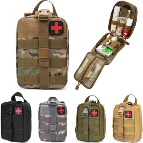Hunting Survival First Aid Bag Military EDC Pack Molle Tactical Waist Bag Outdoor SOS Pouch Army Medical Kit Waist Belt Backpack