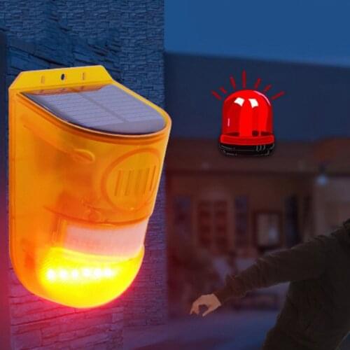 Solar Security Alarm Light IP65 Waterproof LED Motion Sensor Solar Alarm Siren Security Lamp for Farm Villa Apartment Outdoor