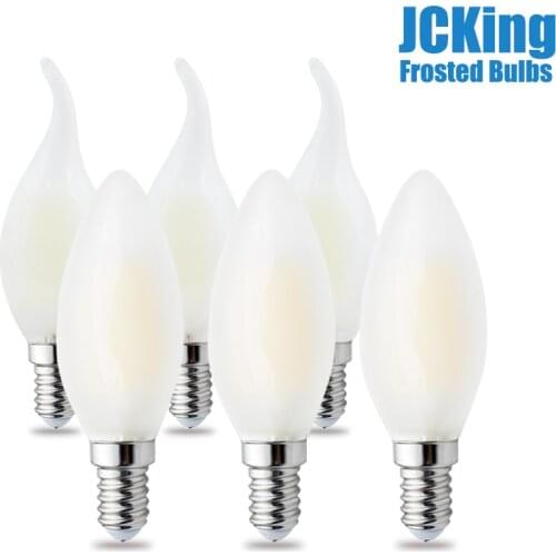 JCKing Dimmable C35 C35L E14 E12 Led Candle Vintage Retro Dimming Frosted 110V 220V Filament Bulbs Lamp For Chandelier Lighting