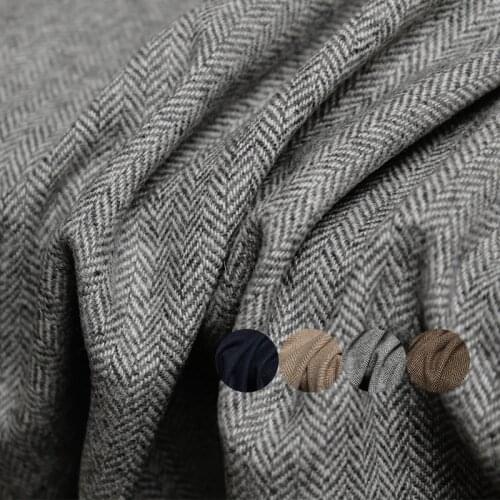 Red Raspberry Classic Herringbone Worsted Wool Garment Materials Autumn Women Suits Pants Sewing Cloth DIY Fabrics Freeshipping