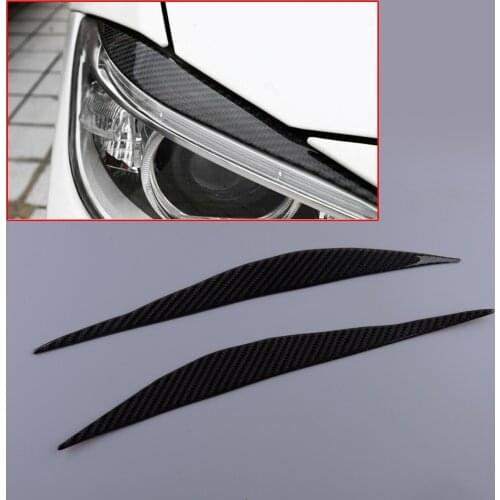 Carbon Fiber Texture Headlight Eyebrow Eyelids Trim Cover Sticker fit for BMW 3 Series F30 Sedan 2012 2013 2014 2015 - 2017 2018