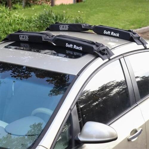 2pcs Universal Soft Auto Car Roof Rack Foldable Oxford Waterproof Car Top Luggage Carrier Weight-bearing 60kg for Kayak Ladder