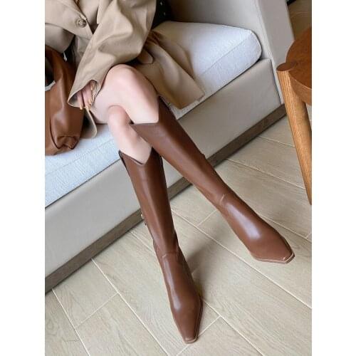 High Heel Boots Women Riding Long Boots 2020 Sexy Pointed Toe Thick Hees Boots Female Winter Boots Shoes Woman