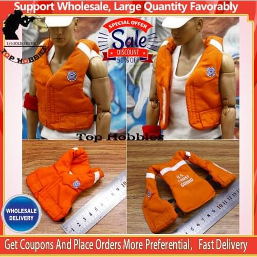 1/6 Sca Action Figure Accessory Lifeguard US Vest Sailing Suit Life Jacket Disaster Relief Vest Coat SpaceCotton For 12Inch Body